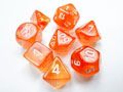 Borealis® Polyhedral Blood Orange/ white Luminary™ 7-Die Set
