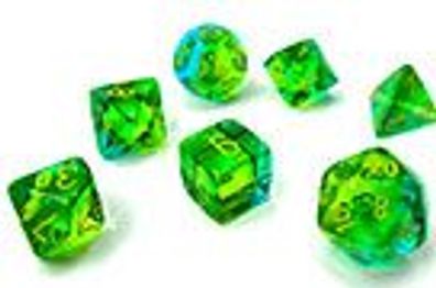 Gemini Polyhedral Translucent Green-Teal/ yellow d20