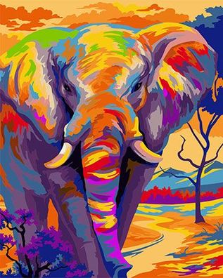 Farbenfroher Elefant