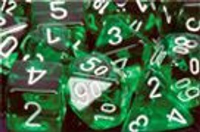 Translucent Polyhedral Green/ white d12