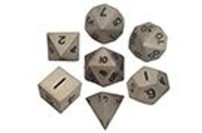 Metal Dice: 16mm Antique Silver Polyhedral Set