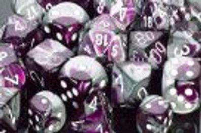 Gemini 12mm d6 Purple-steel w/ white Dice Block (36 dice)