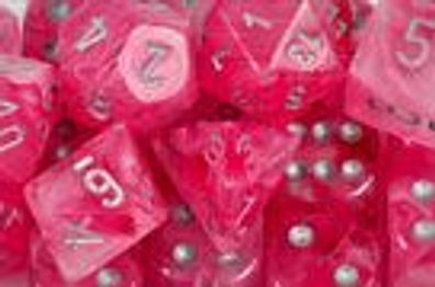 Ghostly Glow 16mm d6 pink/ silver Dice Block (12 Dice)
