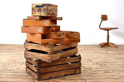 Konvolut 10 Kisten Holz Alt Kasten Antik Vintage Bauhaus Art Deco Garten Loft