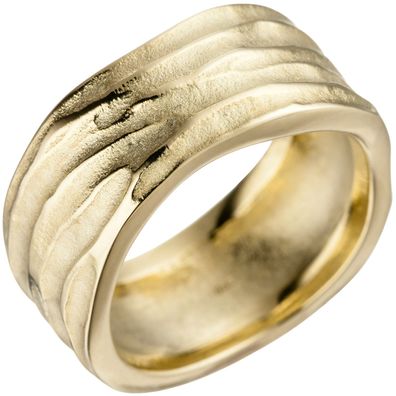 Damen Ring 585 Gold Gelbgold matt mattiert Goldring Breite ca 9,3 mm Damenring