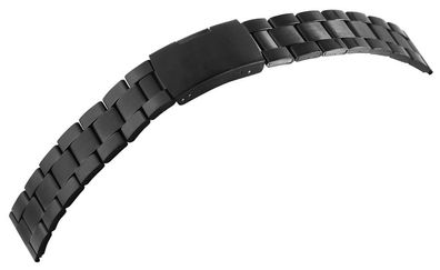 Uhrenarmband Edelstahl schwarz 22mm