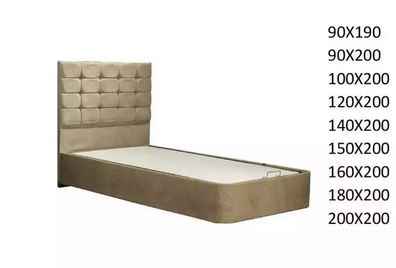 Luxus Bett mit Kingsize Matratze Bettkasten Hotel Betten 150x200cm Sondermaß