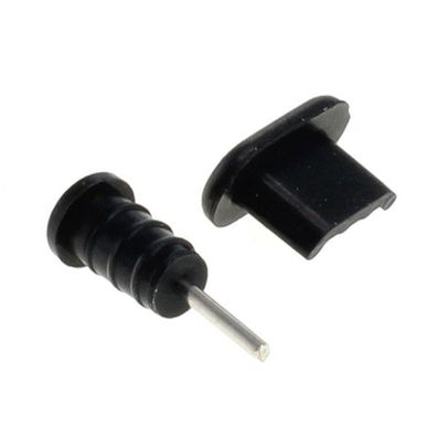 OTB - Staubschutz-Kappen Set für Micro-USB- & Kopfhörer-Anschluss schwarz