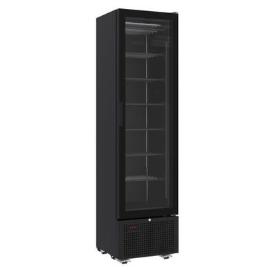Combisteel Tiefkühlschrank mit Glastüre schwarz 221 Liter