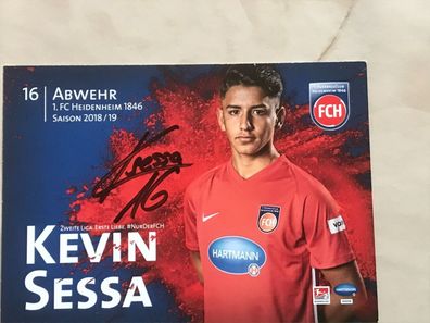 Kevin Sassa FC heidenheim Autogrammkarte orig signiert Fußball #5663