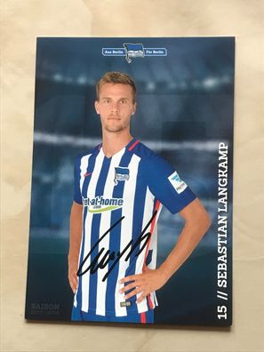 Sebastian Langkamp Hertha BSC Berlin Autogrammkarte orig signiert Fußball #5612