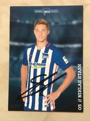 Niklas Stark Hertha BSC Berlin Autogrammkarte orig signiert Fußball #5604