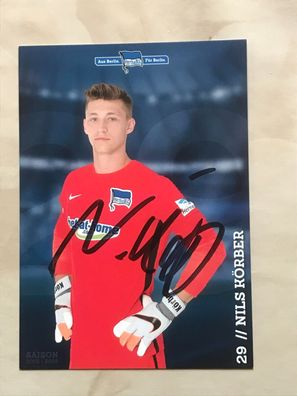 Nils Körber Hertha BSC Berlin Autogrammkarte orig signiert Fußball #5624