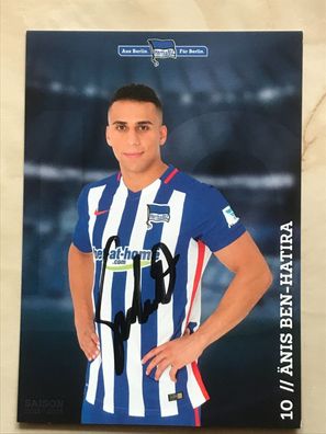 Änis Ben Hatira Hertha BSC Berlin Autogrammkarte orig signiert Fußball #5608