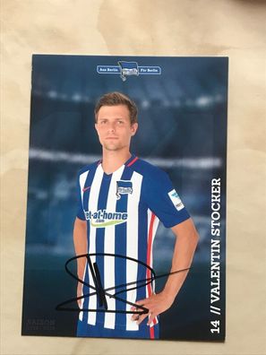 Valentin Stocker Hertha BSC Berlin Autogrammkarte orig signiert Fußball #5611