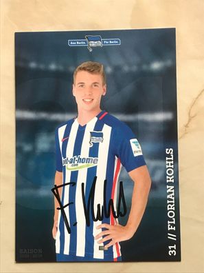 Florian Kohls Hertha BSC Berlin Autogrammkarte orig signiert Fußball #5625