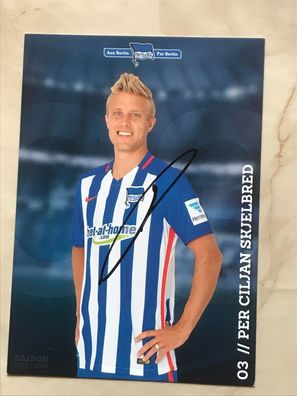 Per Ciljan Skjelbred Hertha BSC Berlin Autogrammkarte orig signiert Fußball 5603