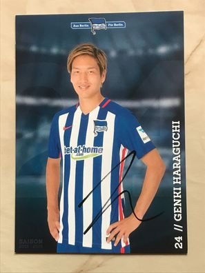 Genki Haraguchi Hertha BSC Berlin Autogrammkarte orig signiert Fußball #5620