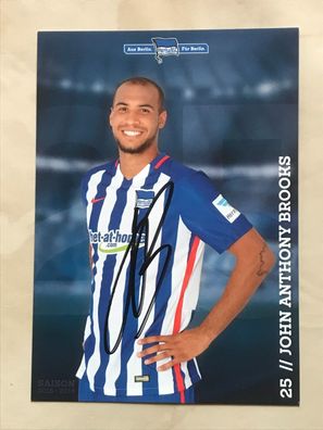John Anthony Brooks Hertha BSC Berlin Autogrammkarte orig signiert Fußball #5621