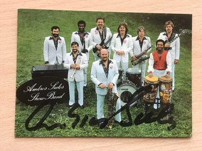 Ambros Seelos Show Band Autogrammkarte orig. signiert - TV FILM MUSIK #1863