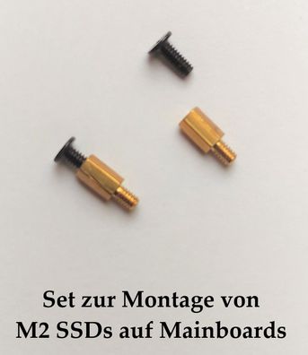 Abstandhalter & Schrauben für SSD M.2 NVMe Halterung Montage auf Mainboards
