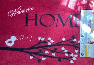 Fußmatte Cardea Welcome Home rot | 50x70 cm strapazierfähig und rutschfest