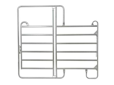 Fence panel with gate, 2,4 m galvanized, height: 2,20 m