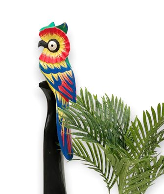 DanDiBo Deko Figur Eule Nr.19 Vogel aus Holz Skulptur Bunt 80 cm Holzvogel Handg