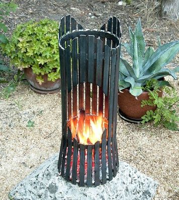 DanDiBo Feuersäule Garten Albero Feuerkorb Feuerschale 60 cm Metall Feuerstelle