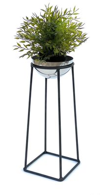 DanDiBo Blumenhocker Metall mit Topf Schwarz Silber 43,5 cm Blumenständer 96078