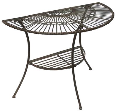 DanDiBo Tisch Halbrund Wandtisch Malega 100531 Beistelltisch aus Metall 100 cm G