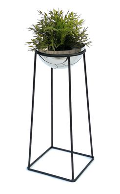 DanDiBo Blumenhocker Metall mit Topf Schwarz Silber 56 cm Blumenständer 96078 M