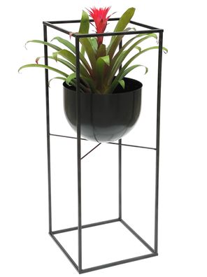 DanDiBo Blumenhocker Metall Schwarz Eckig 82 cm Blumenständer 438 Blumensäule Mo