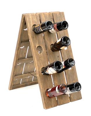DanDiBo Rüttelbrett Weinregal Flaschenregal für 24 Flaschen aus Holz 96171 Natur