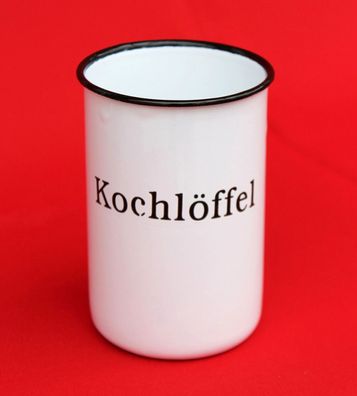 Nostalgischer Kochlöffelhalter "Kochlöffel" 51212 Weiß 11,5 cm emailliert Landha
