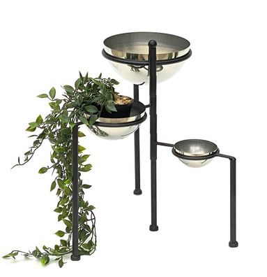 DanDiBo Blumentreppe Metall Rund 46 cm Blumenständer mit 3 Töpfe Silber 96082 Bl