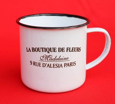 Emaille Tasse 51222 Paris 350 ml Becher Email Kaffeebecher Kaffeetasse Teetasse