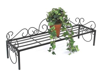 DanDiBo Blumenregal Metall Schwarz 75 cm Blumenständer Mi Blumenbank Blumentrepp