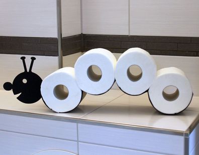 DanDiBo Toilettenpapierhalter Raupe WC Ersatzrollenhalter Wandmontage Schwarz Me