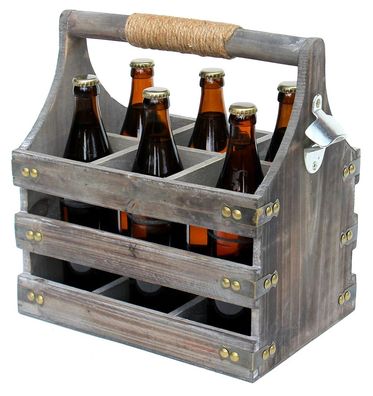 DanDiBo Bierträger aus Holz mit Öffner 93860 Flaschenträger Flaschenöffner Flasc