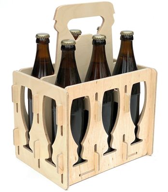 DanDiBo Bierträger aus Holz 6 Flaschen Flaschenträger 96141 Flaschenkorb Männerh