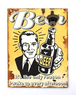 Wandbild Beer mit Flaschenöffner 40 cm Bieröffner 21261 Gelb Wandflaschenöffner