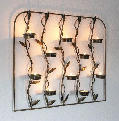 Wandteelichthalter 10-0370 Wandkerzenhalter aus Metall 53 cm Teelichthalter