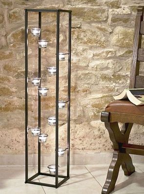 Lichtsäule Teelichthalter 100 cm Teelicht Ständer für 12 Teelichter Kerzenhalter