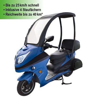 Elektroroller 2-Rad E-Roller "Lucca Duo" mit Dach von Santa Tina, Elektro-Roller
