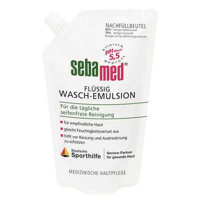 Sebamed Seifenfreie flüssig Wasch Emulsion Nachfüllbeutel 400ml