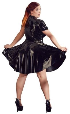 Lack Kleid Schwarz Sexy Minikleid Gr. XL, 2XL, 3XL bis Plus Size Gr. 4 XL