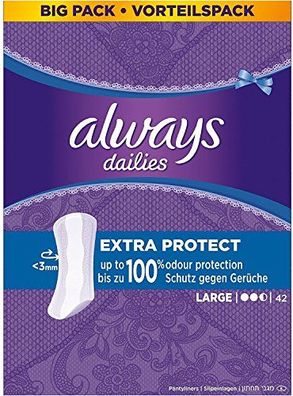 Always Extra Protect, Slipeinlagen Large, Vorteilspack, 42 Stück