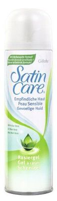 Gillette for Women Satin Care Rasiergel, empfindliche Haut mit Aloe Vera, 200 ml