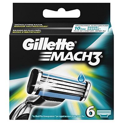 Gillette Mach3 Rasierklingen für Männer, 1er Pack (1 x 6 Stück)